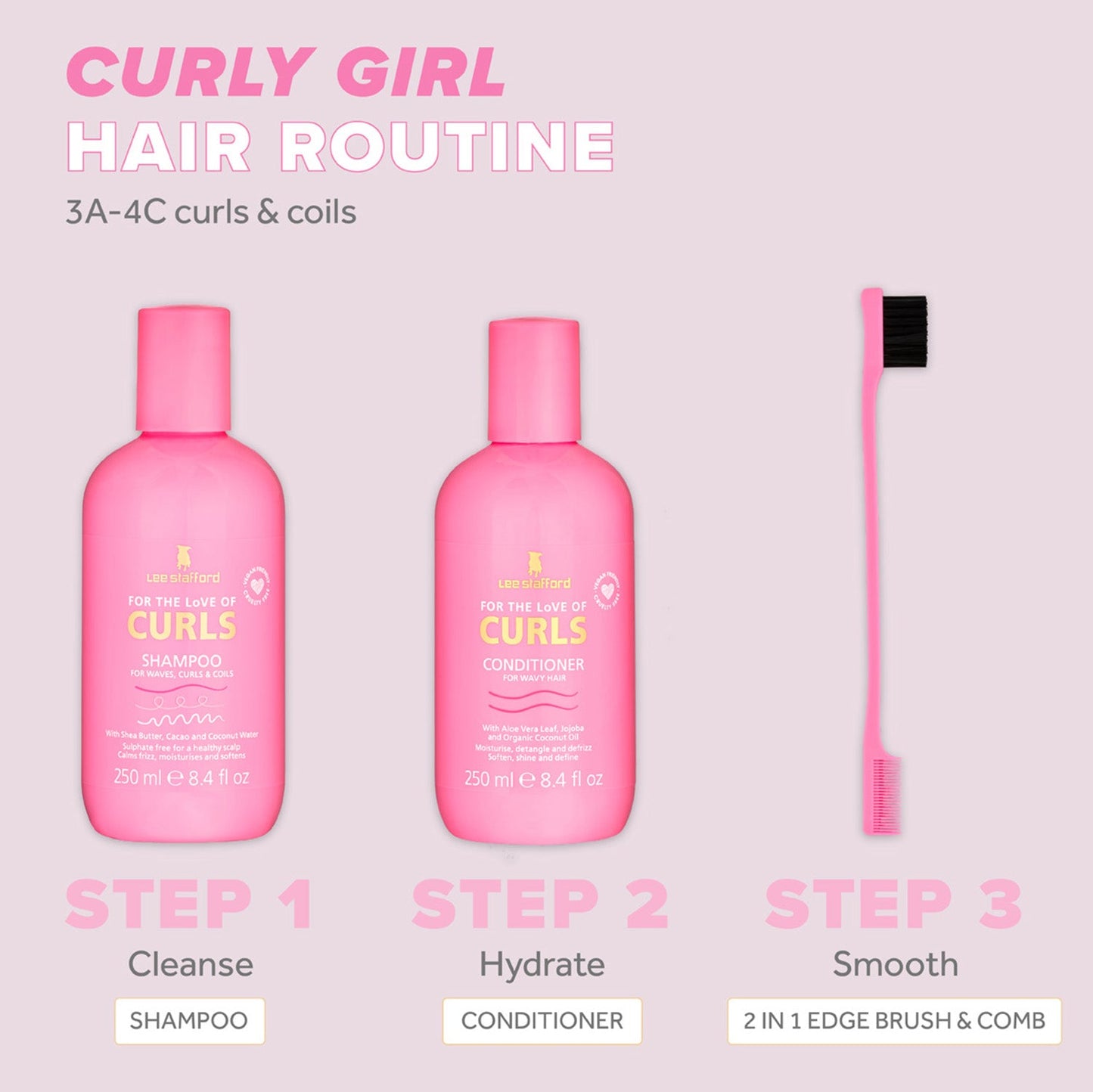 For The Love Of Curls 2 in 1 Edge Brush & Comb