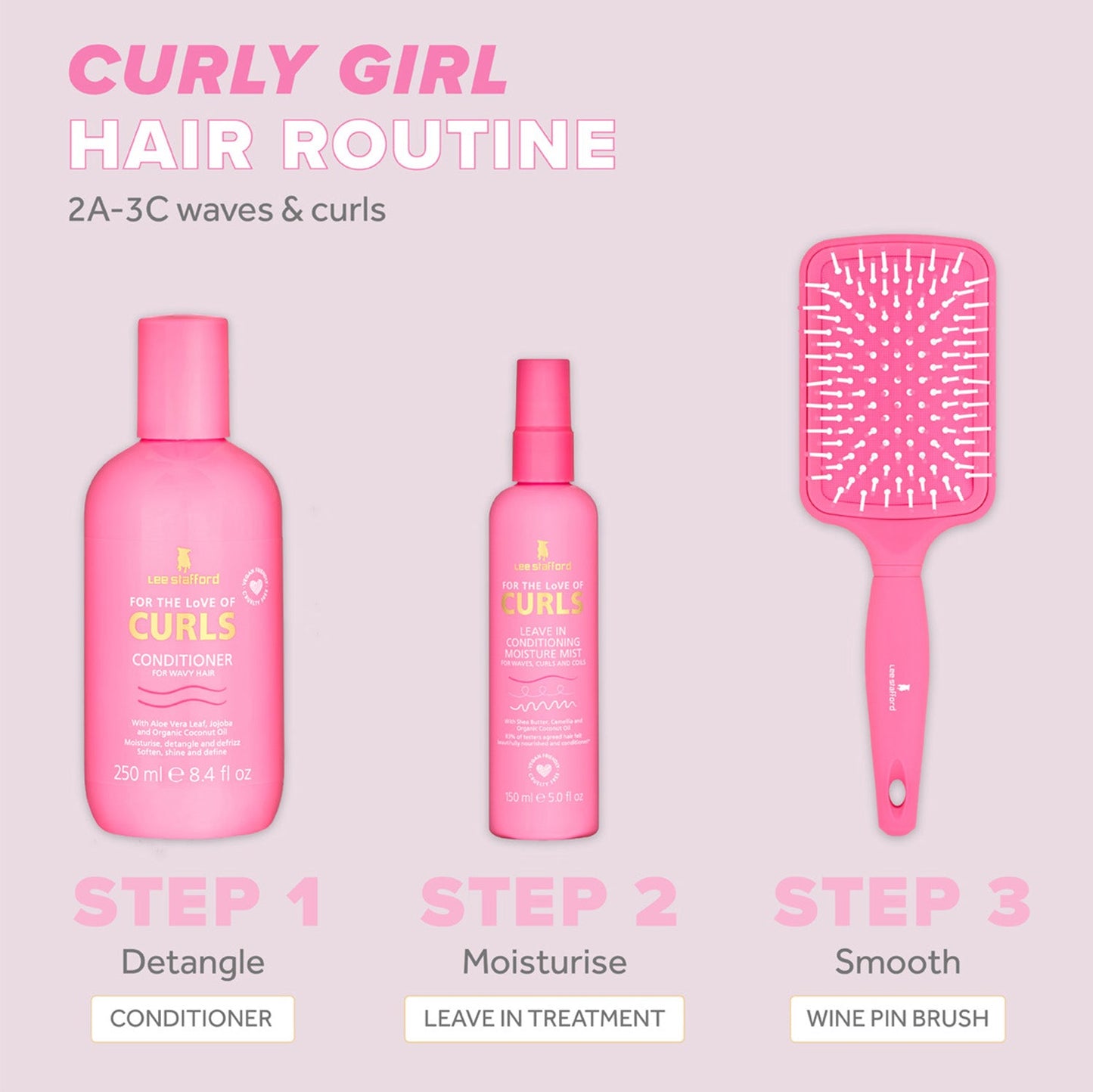 For The Love Of Curls Wide Pin Paddle Brush